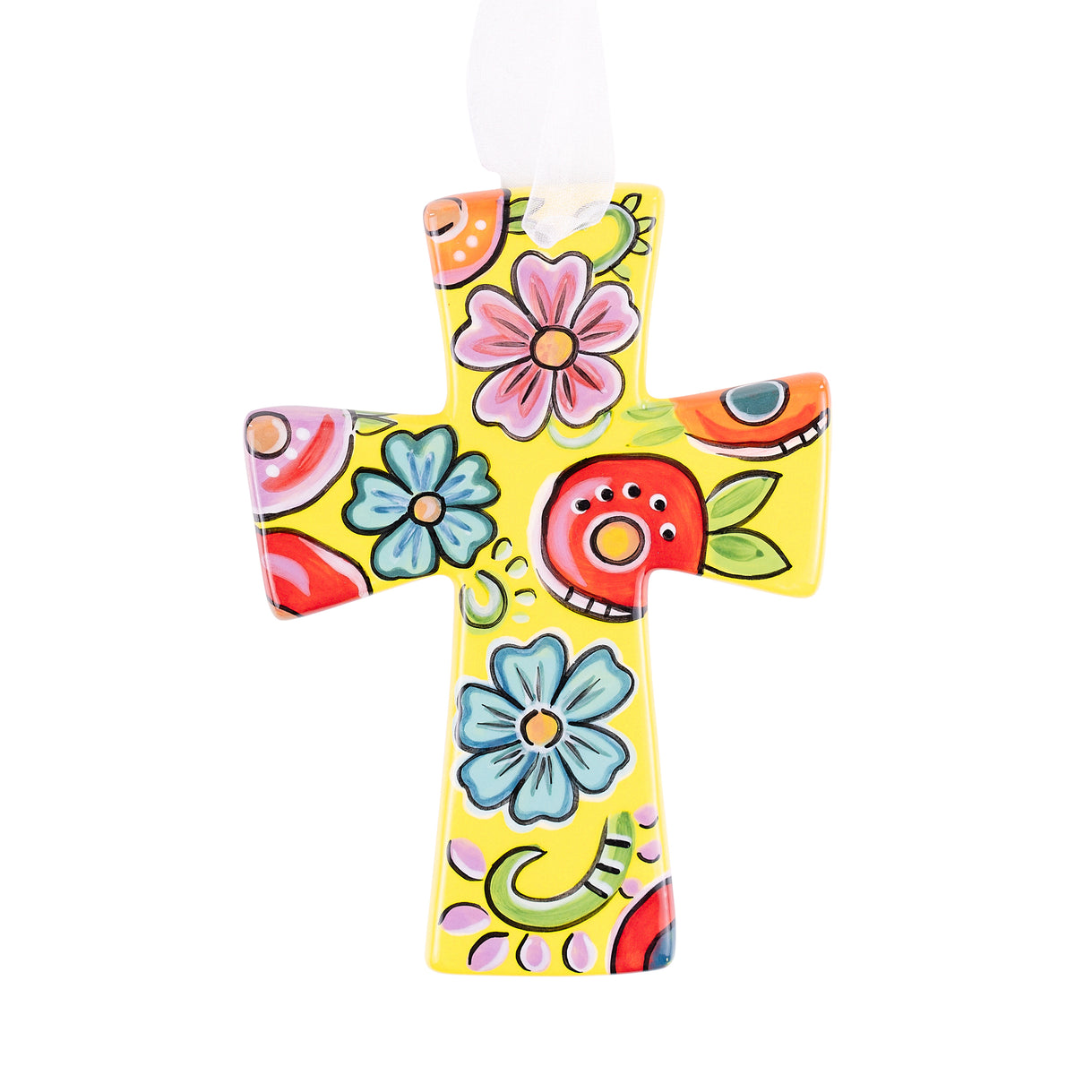 Yellow Floral Cross
