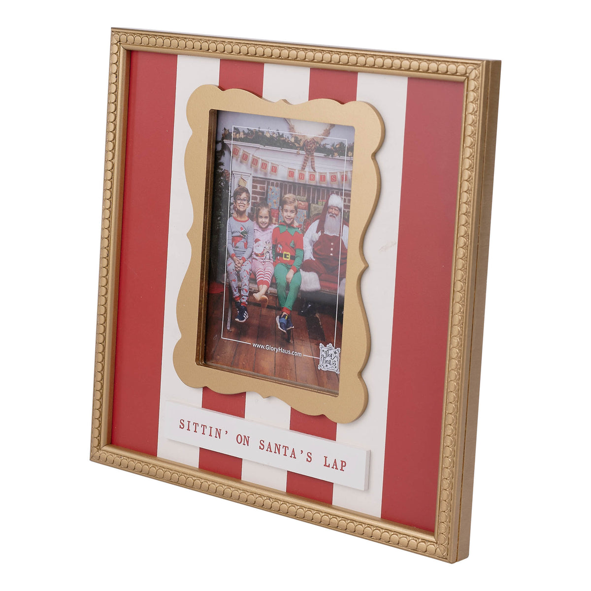 Gold Trimmed Sittin On Santa's Lap Frame