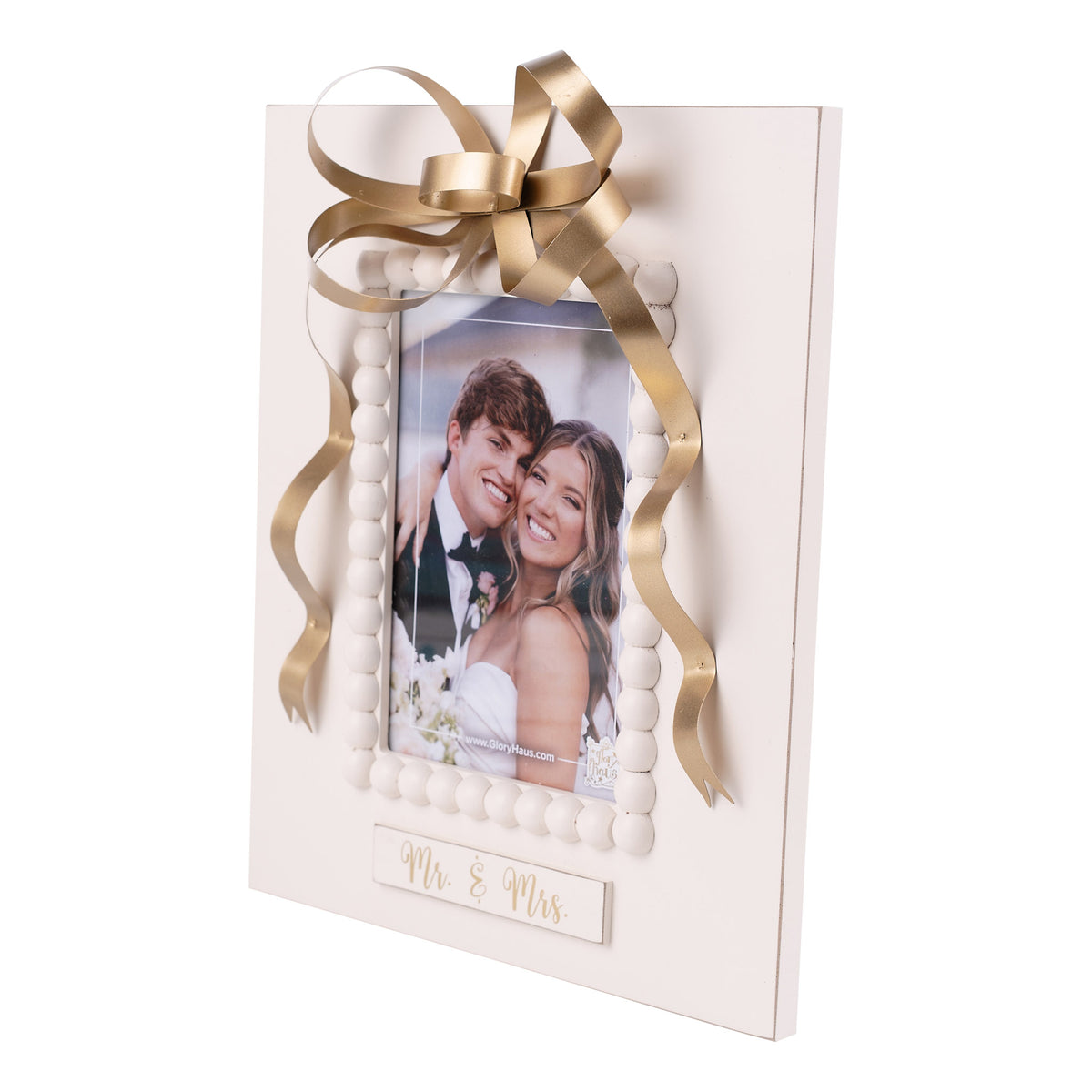 Mr. & Mrs. Gold Bow Frame