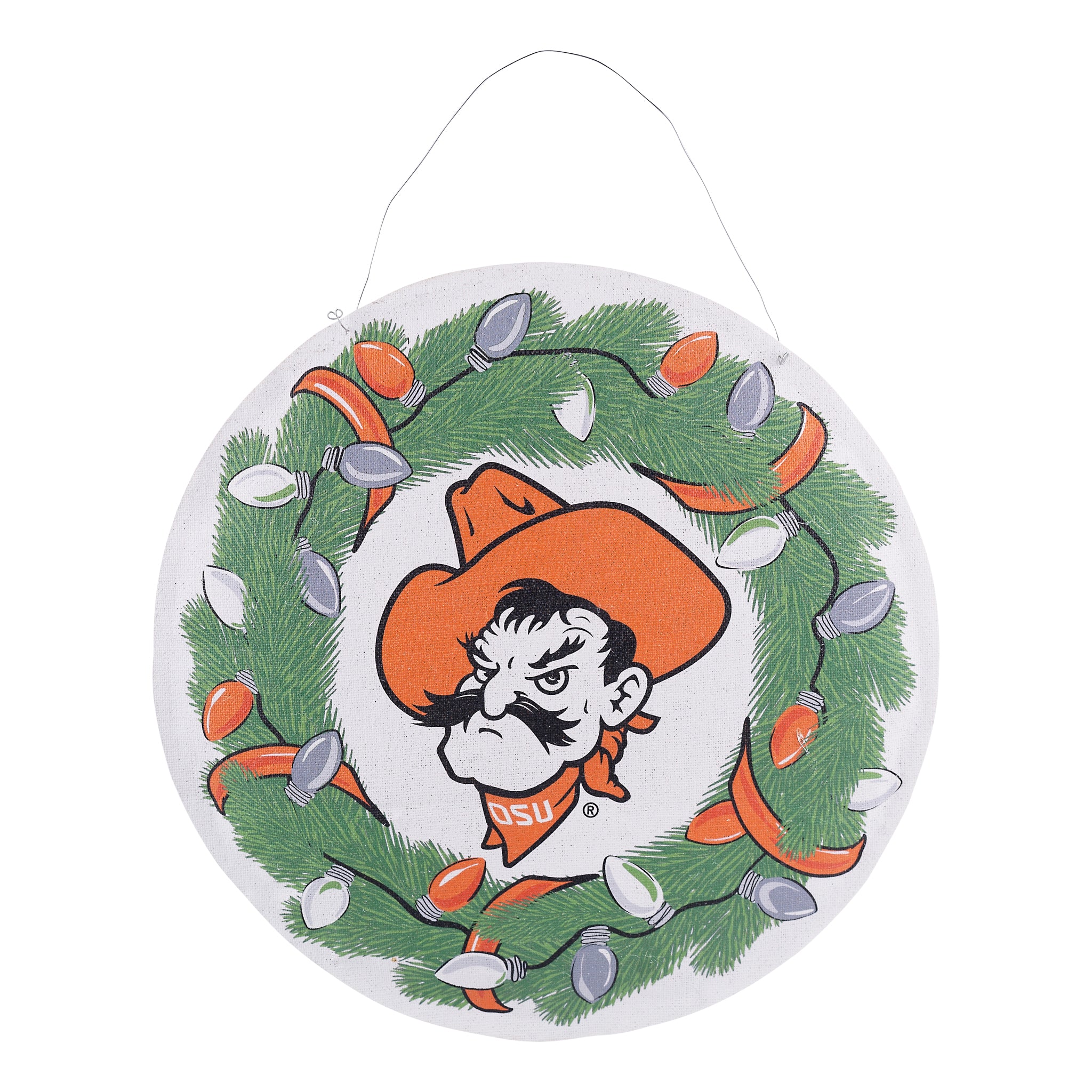 Show OSU Pride With A Double-Sided Oklahoma State Wreath/Helmet