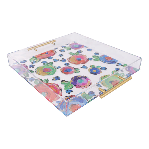 Polka Dot Flower Acrylic Tray