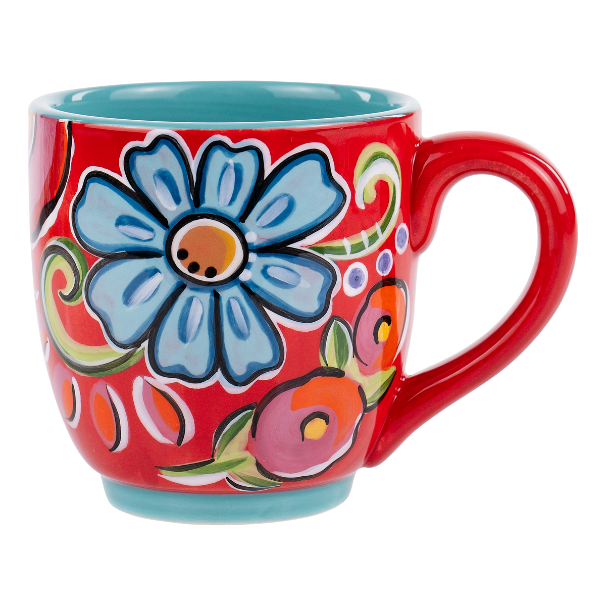 Red Floral Mug