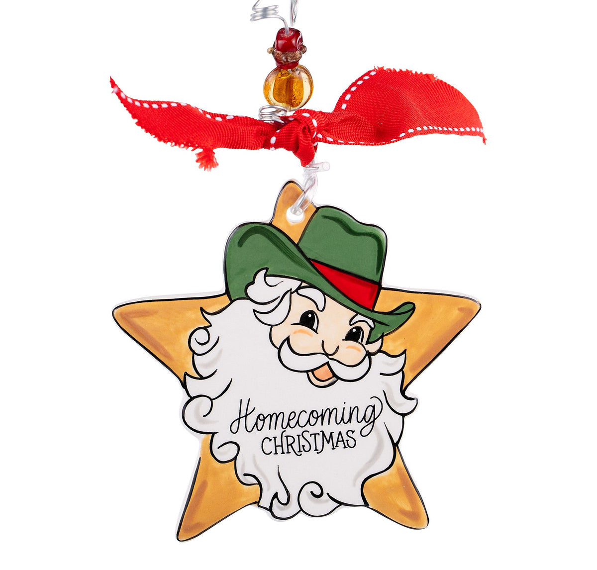 Homecoming Christmas Santa Flat Ornament