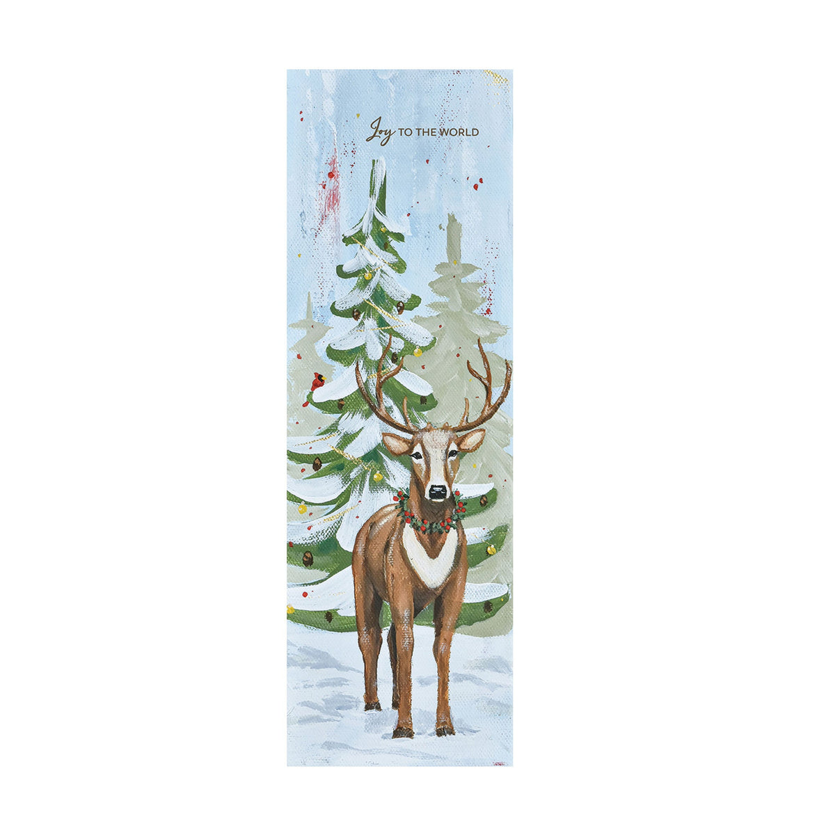 Joy to the World Reindeer Canvas