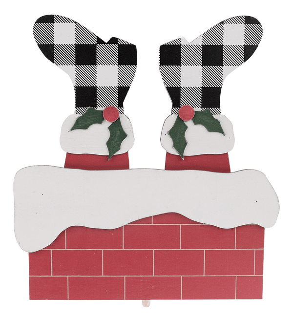 Santa Down The Chimney Topper - GLORY HAUS
