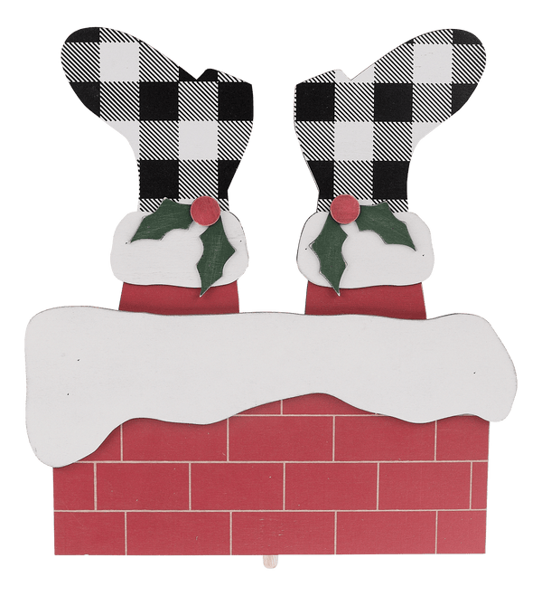 Santa Down The Chimney Topper - GLORY HAUS 