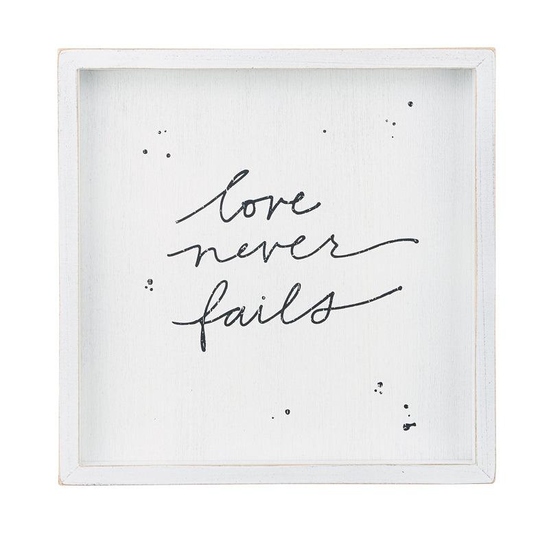 Love Never Fails Framed Board - GLORY HAUS 