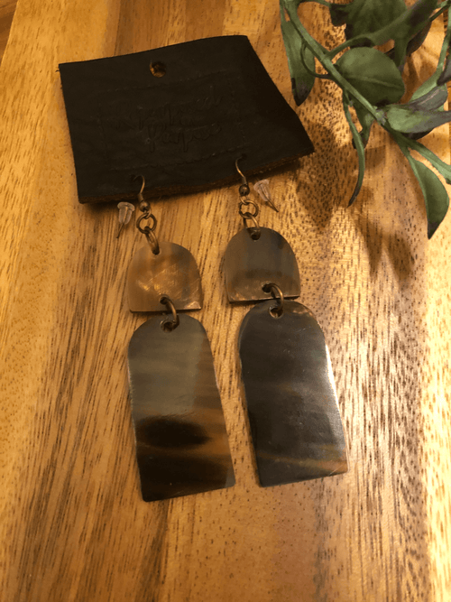 Half Moon & Rectangle Horn Earrings - GLORY HAUS 