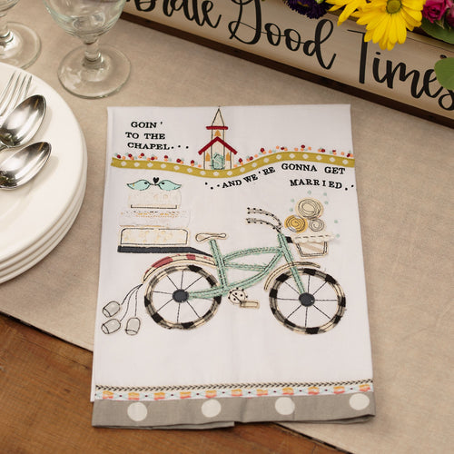 Going to the Chapel Bike Tea Towel