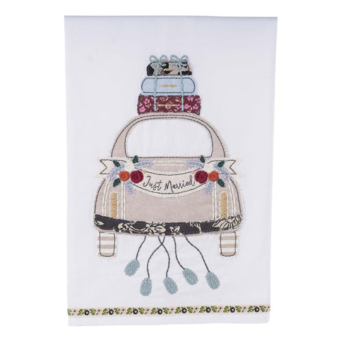 Just Married Neutral Car Tea Towel - GLORY HAUS