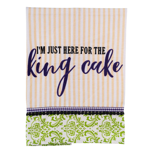 I'm Just Here for the King Cake Tea Towel - GLORY HAUS