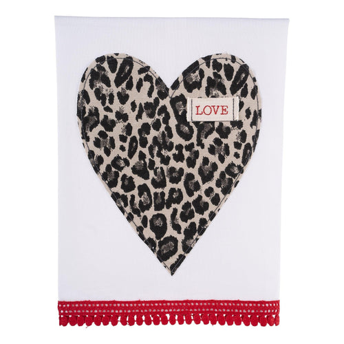 Love Heart Cheetah Tea Towel - GLORY HAUS