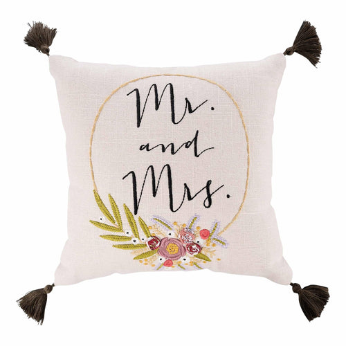 Mr. and Mrs. Wreath Pillow - GLORY HAUS 