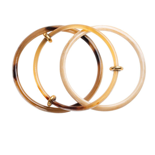 Brown Horn Bangle Set - GLORY HAUS 