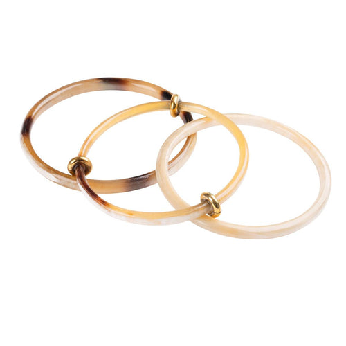 Brown Horn Bangle Set - GLORY HAUS 