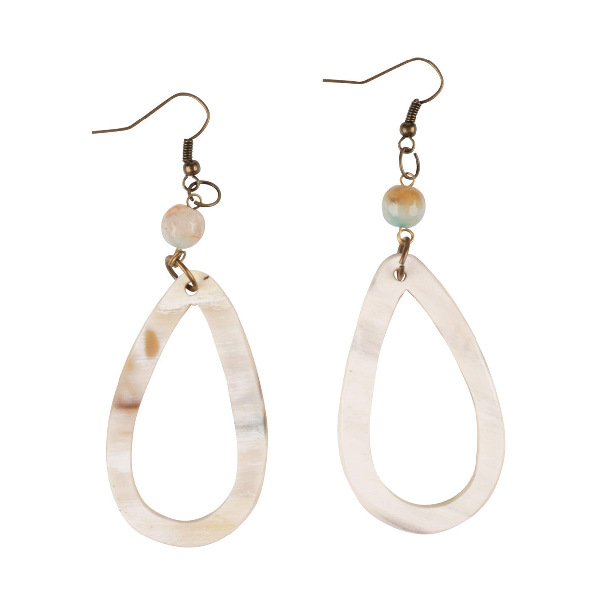 Ivory Teardrop Earrings with Bead - GLORY HAUS