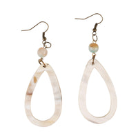 Ivory Teardrop Earrings with Bead - GLORY HAUS