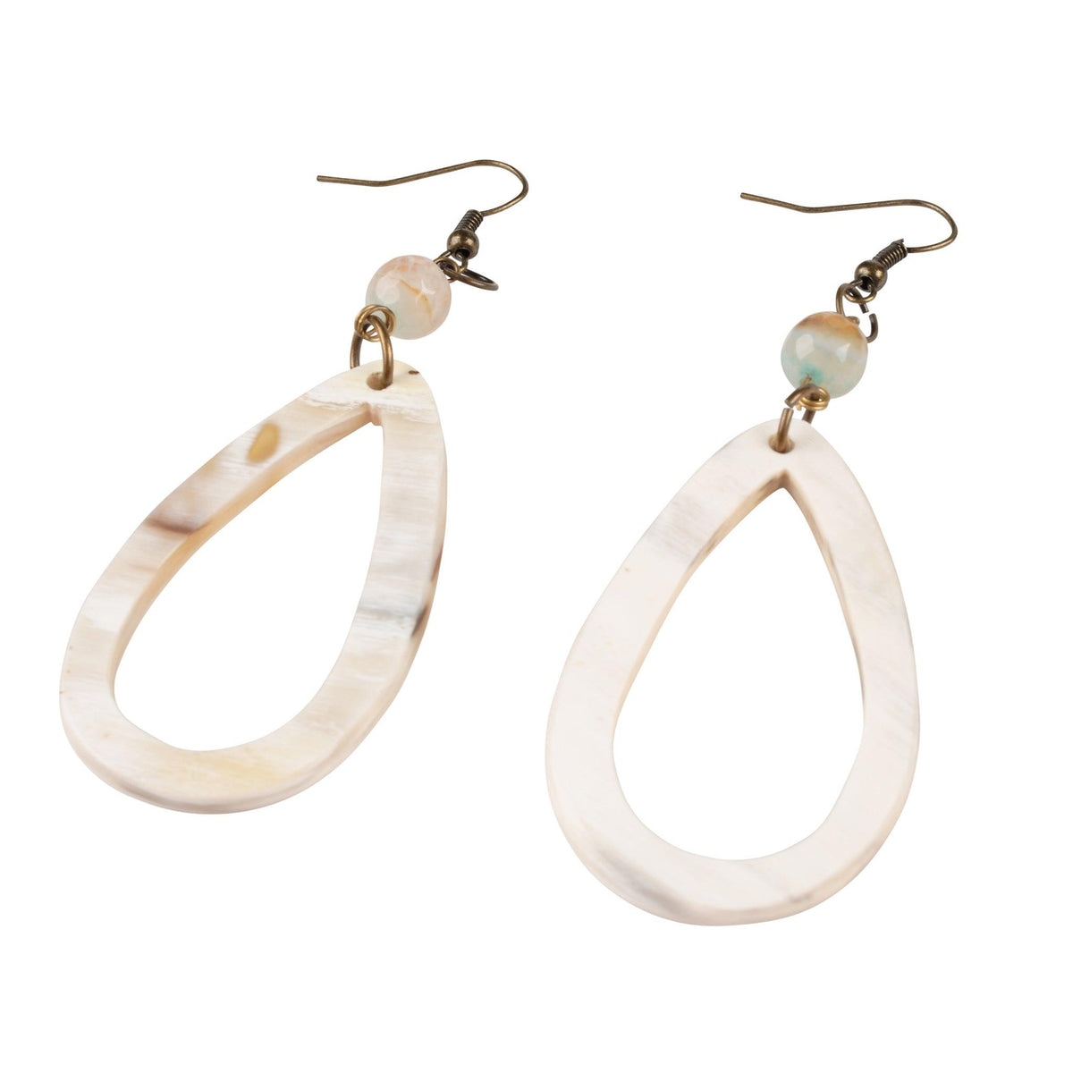 Ivory Teardrop Earrings with Bead - GLORY HAUS
