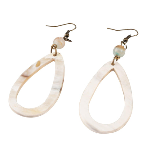 Ivory Teardrop Earrings with Bead - GLORY HAUS 