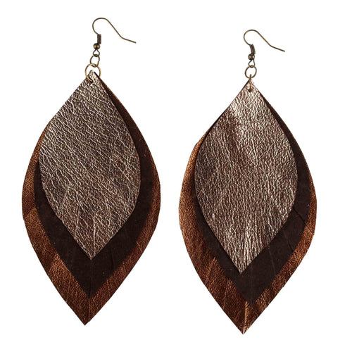 Metallic Leather Earring - GLORY HAUS 