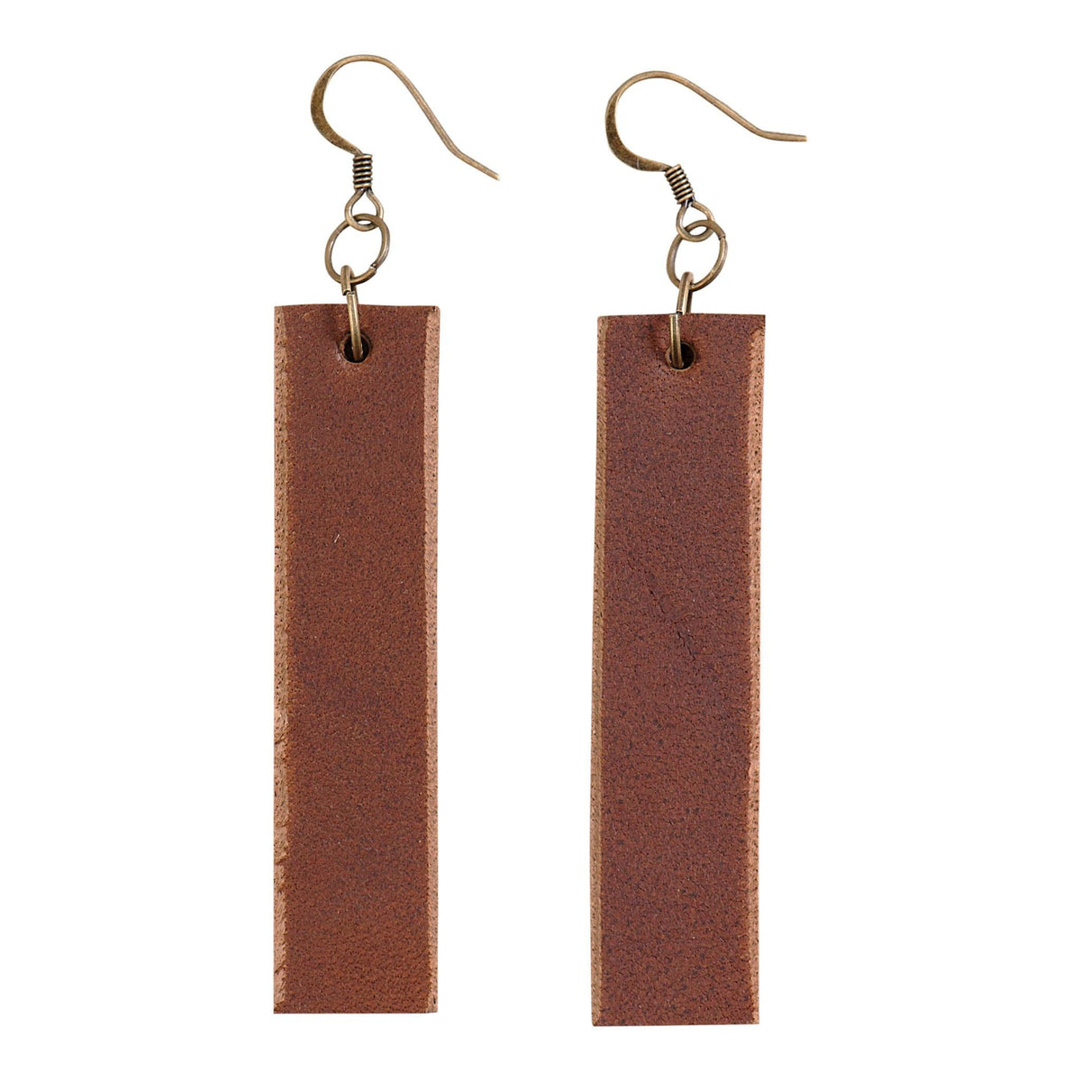 ROP-Brown Leather Earrings - GLORY HAUS 