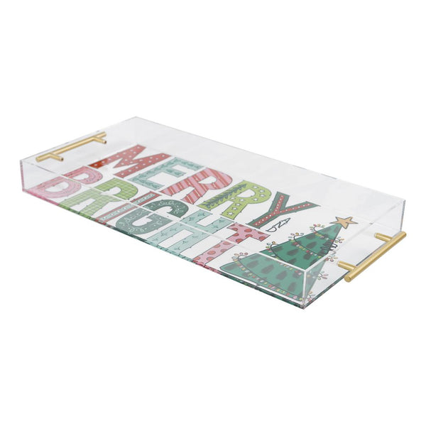 Colorful Merry and Bright Acrylic Tray