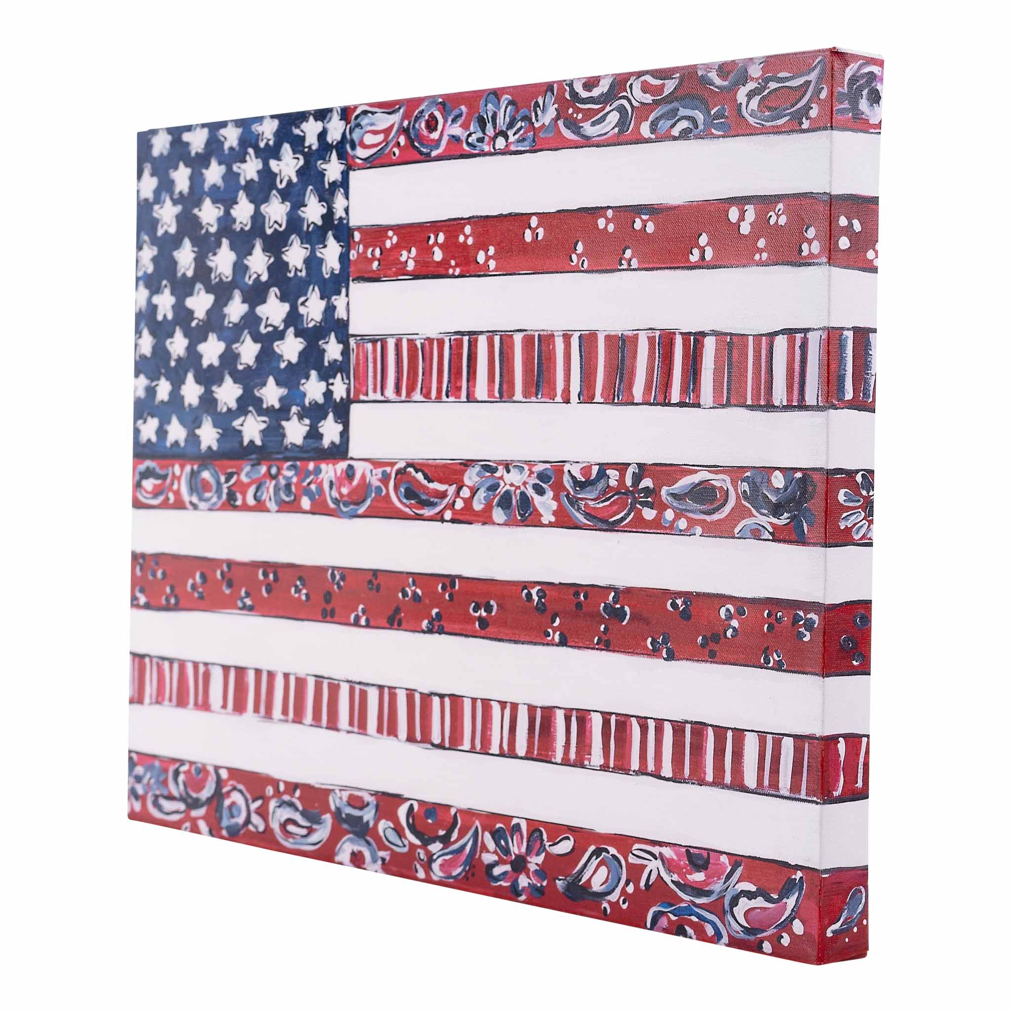 洋楽 Patriotic Glory Red, White & Blue Bring Home American Pride with Our patriotic Flag Large Canvas