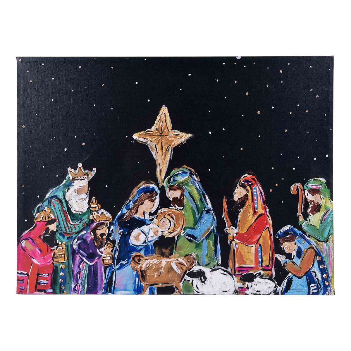 Nativity At Night Canvas