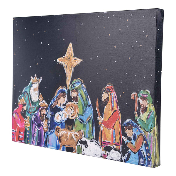 Nativity At Night Canvas