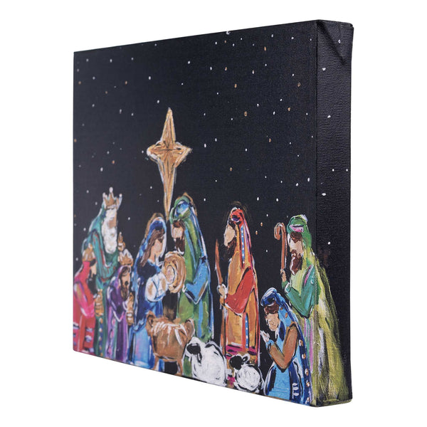 Nativity At Night Small Canvas