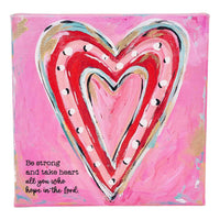 Pink Red Heart Dots Canvas