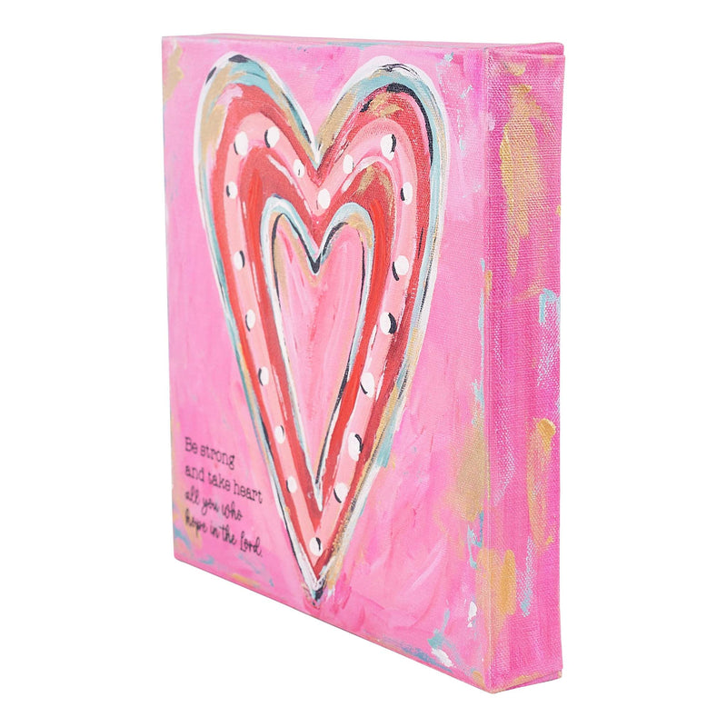Pink Red Heart Dots Canvas