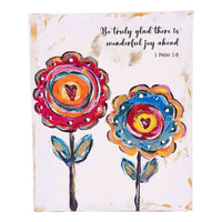 Two Flower Hearts Canvas