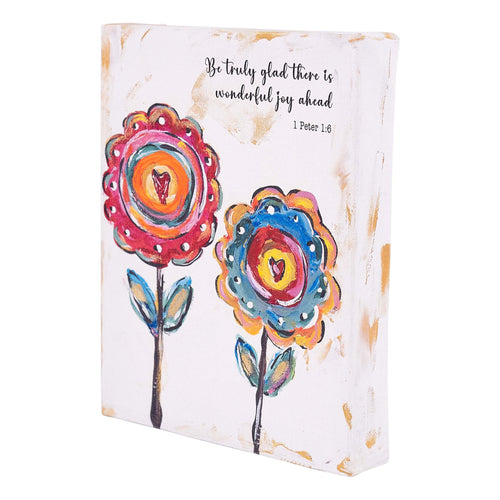 Two Flower Hearts Canvas