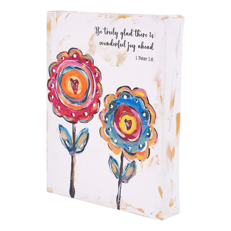Two Flower Hearts Canvas