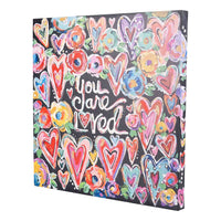 You Are Loved Hearts Flowers Canvas Large