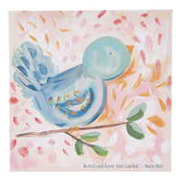 Blue Bird On Branch Canvas