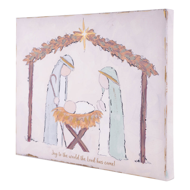 Joy To The World Nativity Canvas
