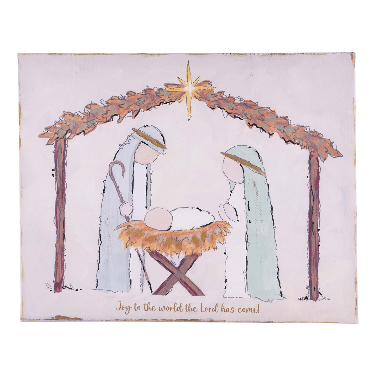Joy To The World Nativity Canvas