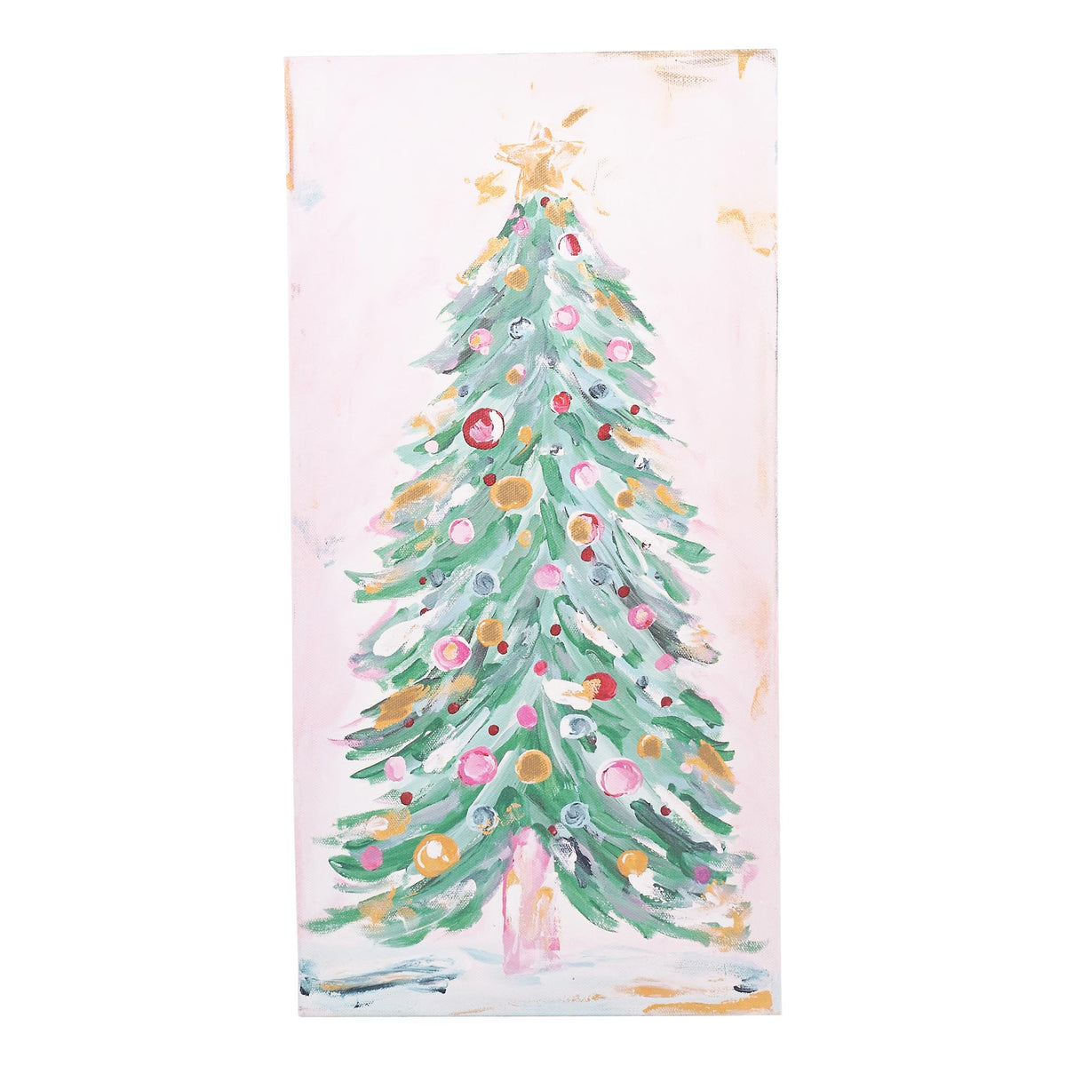 Snowy Bright Christmas Tree Canvas
