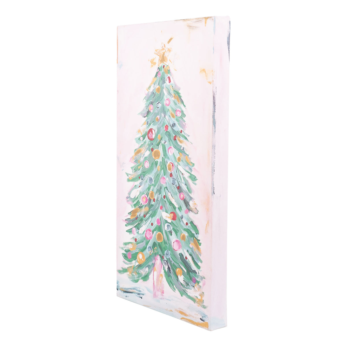 Snowy Bright Christmas Tree Canvas