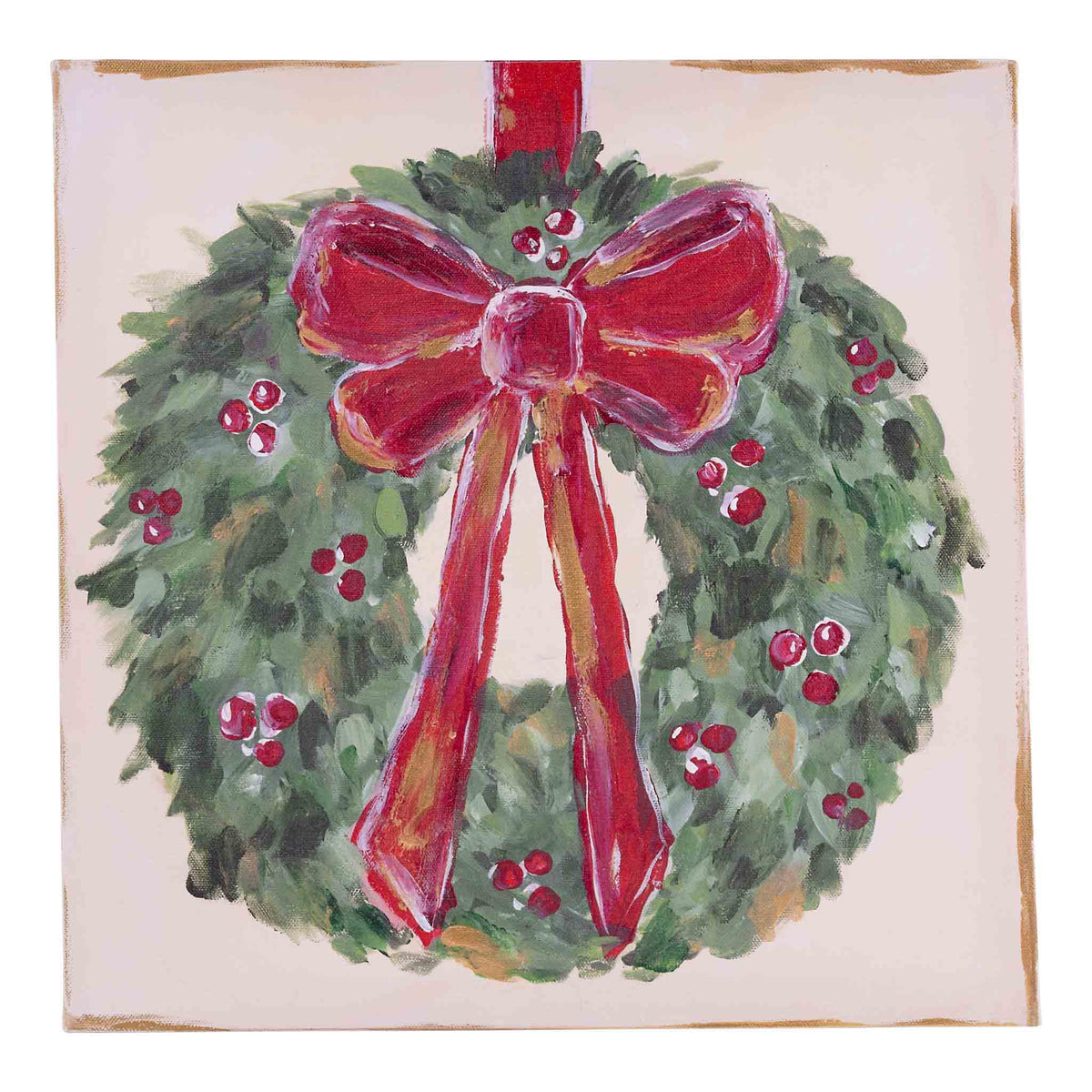 Red Bow Wreath Canvas