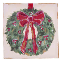Red Bow Wreath Canvas