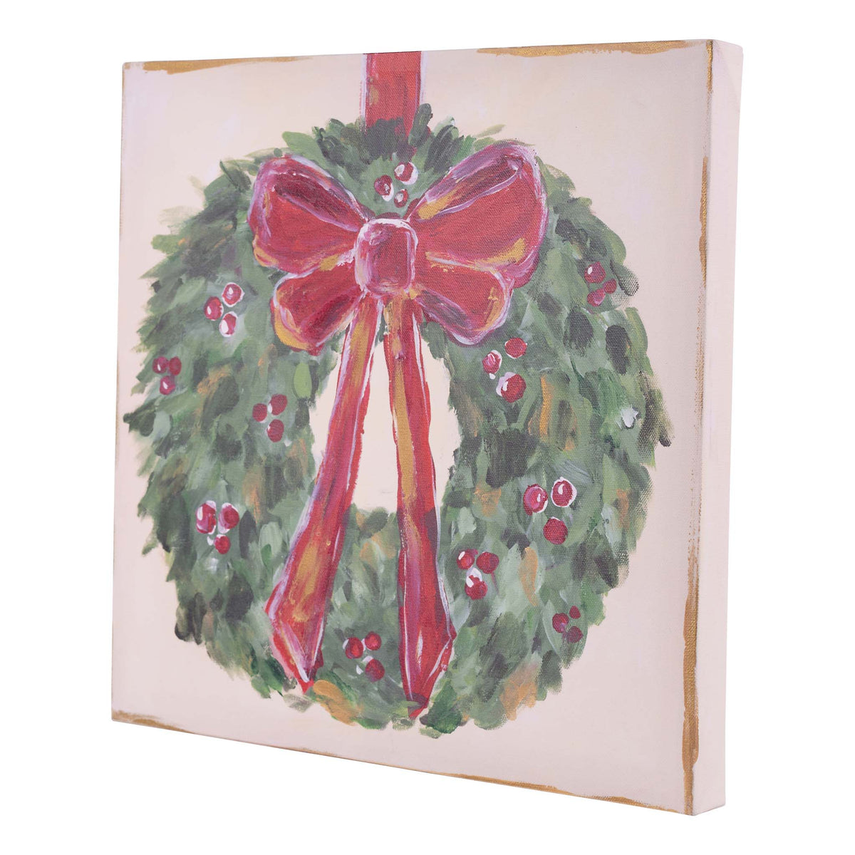 Red Bow Wreath Canvas