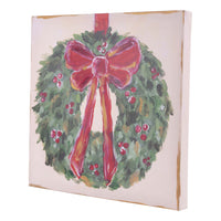 Red Bow Wreath Canvas