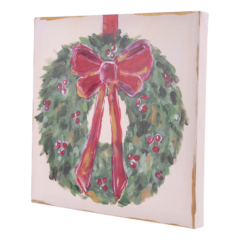 Red Bow Wreath Canvas