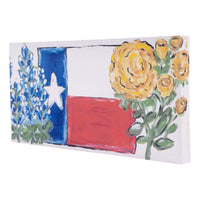 Texas Flag & Flowers Canvas