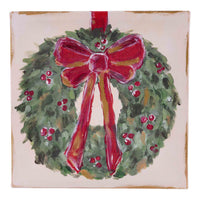 Red Bow Wreath Canvas Small