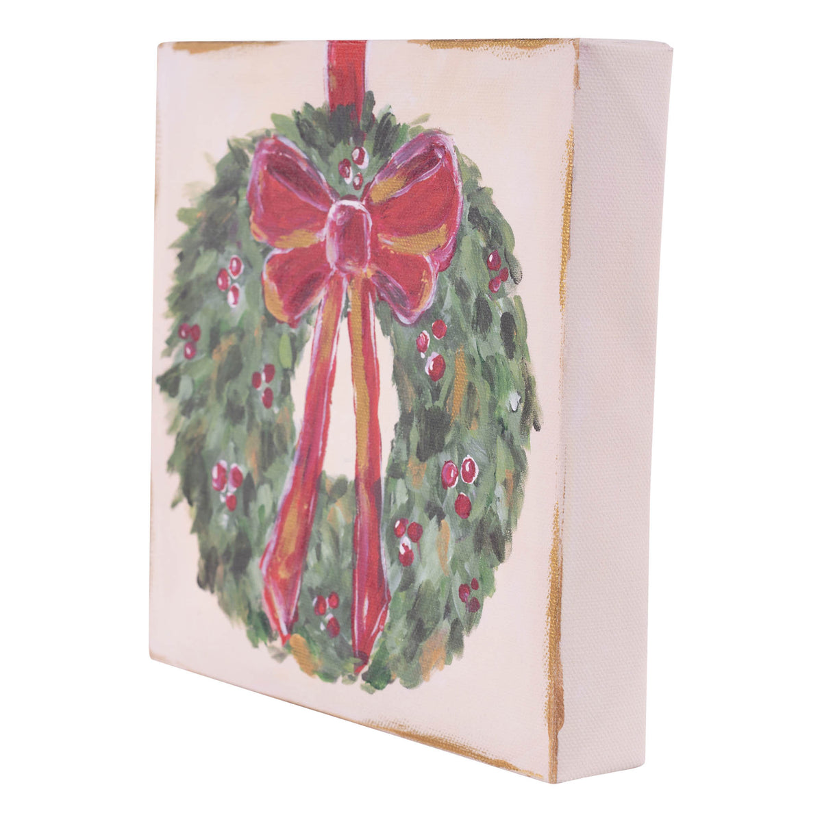 Red Bow Wreath Canvas Small