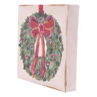 Red Bow Wreath Canvas Small